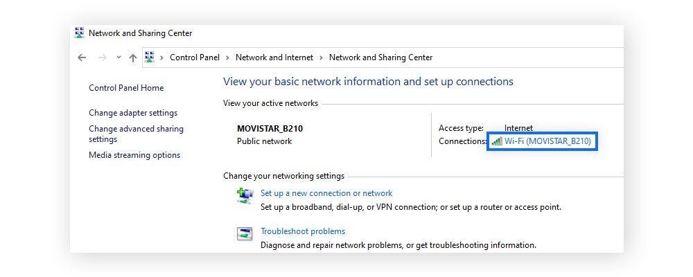 Klicken Sie auf den Namen des WLAN-Netzwerks, dessen Internetsicherheitsschlüssel angezeigt werden soll.