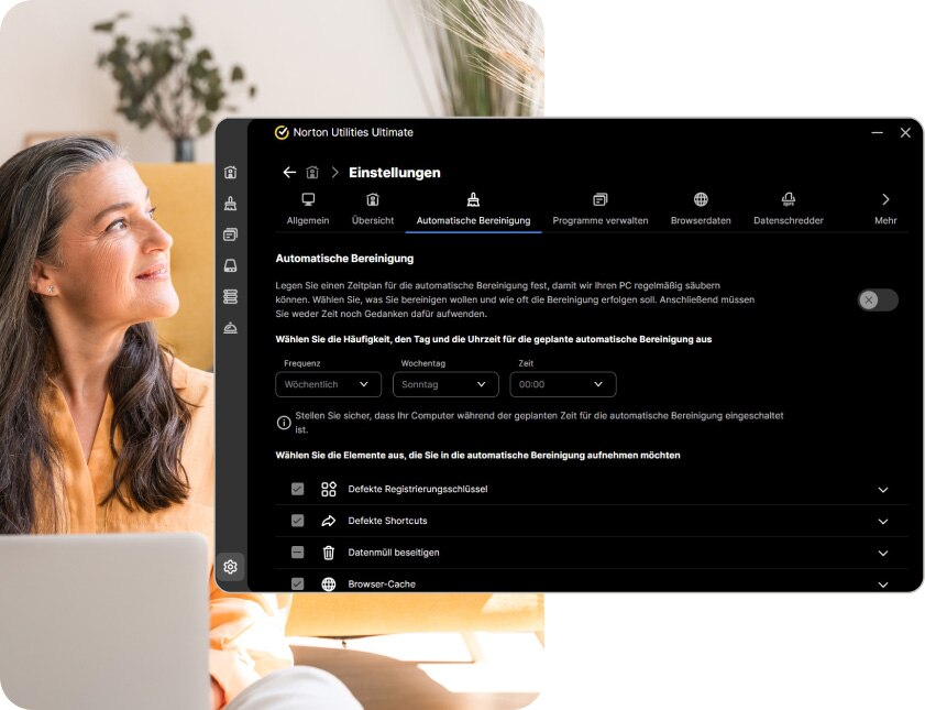 Mit Norton Utilities Ultimate können Sie automatische PC-Optimierungen planen.